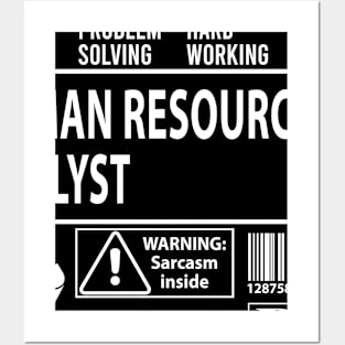 Human Resources Analyst T Shirt - MultiTasking Certified Job Gift Item Tee Posters and Art